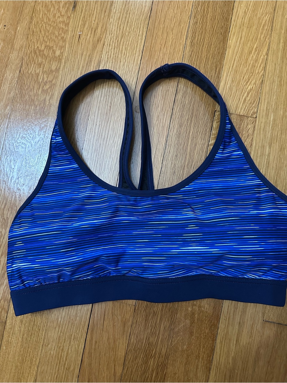 TYR Blue Striped Racerback Swim Top XL